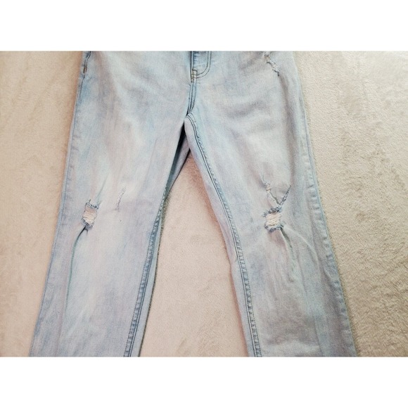 RSQ Jeans Women's 28 Blue Denim Cotton Slim Fit Straight Distressed Light Wash - Picture 4 of 12